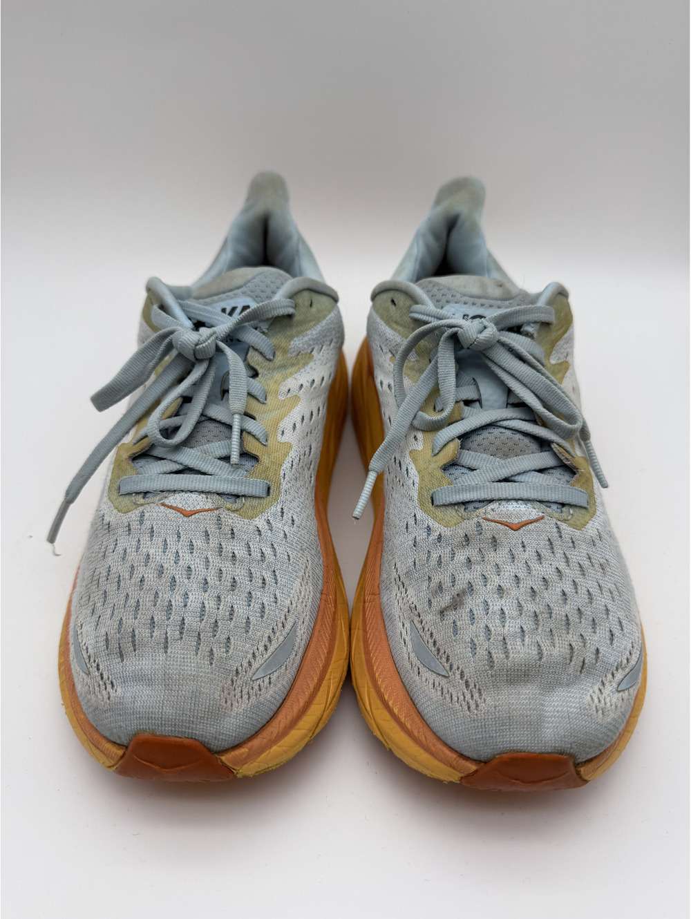 Hoka One One Women's Running Shoes Size 8.5B Light Blue with Orange Sole